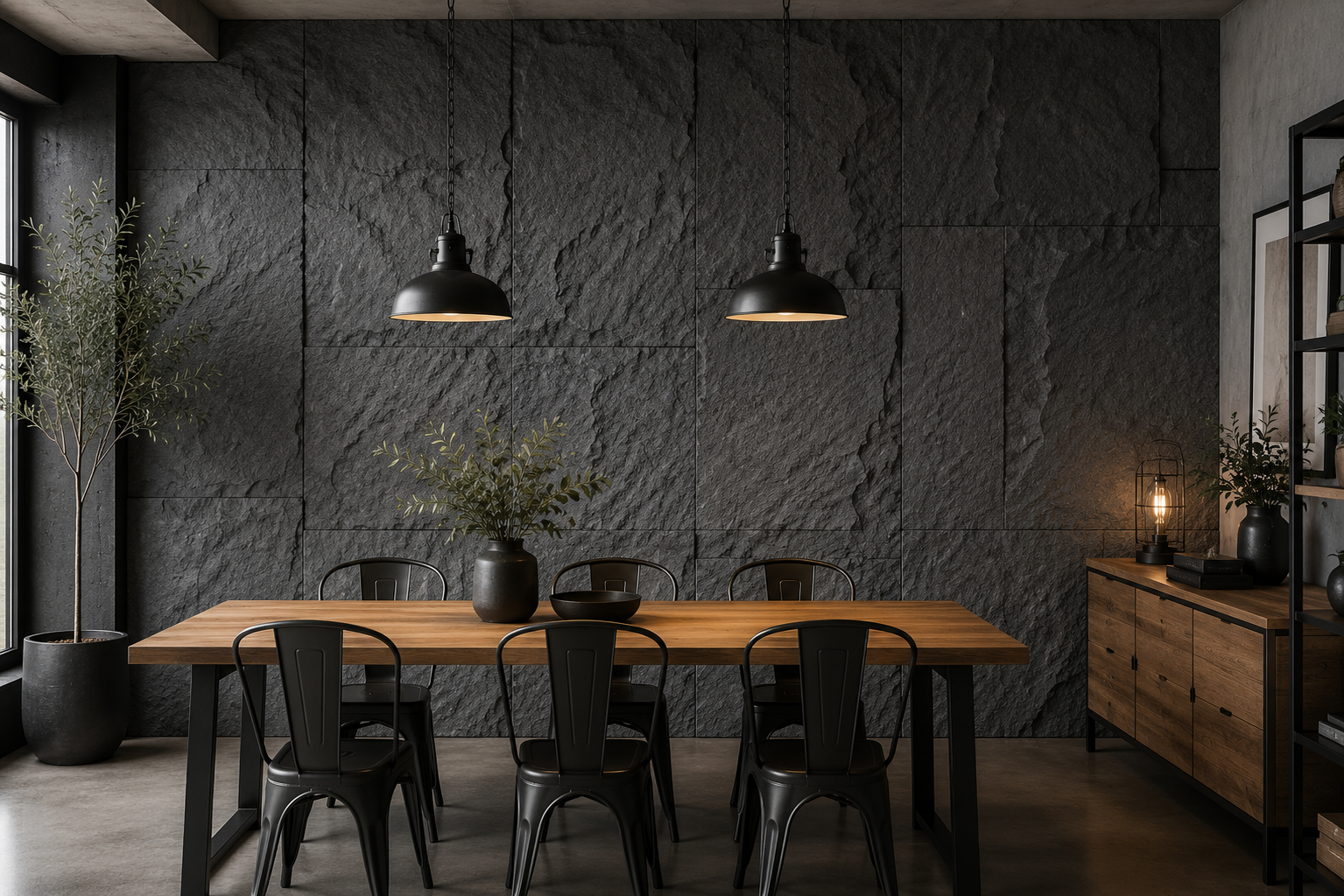 revo surfaces Caja 10 u Piedra PU gris oscuro comedor